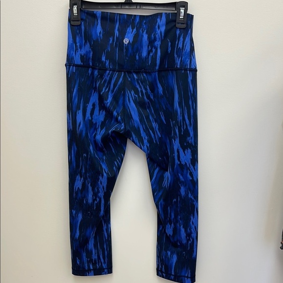 Lululemon Athletica Blue Patterned Leggings High-Rise Stretch - Picture 2 of 5